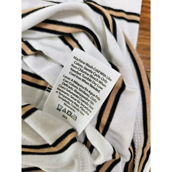 Time and Tru Women's Puff Sleeve Jersey Knit Top Striped Size XXL Rayon Spandex - Picture 9 of 10